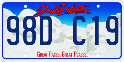 SD license plate 98DC19