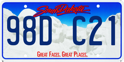 SD license plate 98DC21