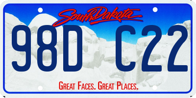 SD license plate 98DC22