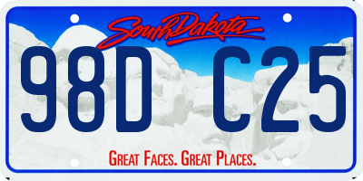 SD license plate 98DC25