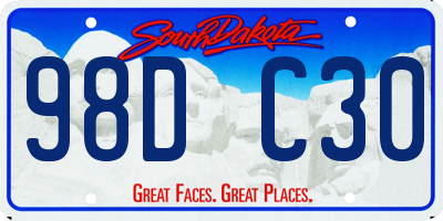 SD license plate 98DC30