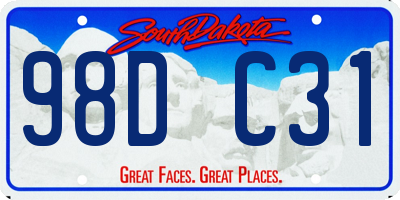 SD license plate 98DC31