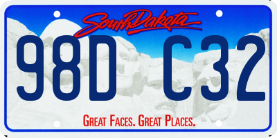 SD license plate 98DC32