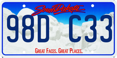 SD license plate 98DC33