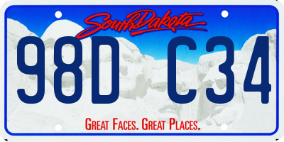 SD license plate 98DC34