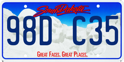 SD license plate 98DC35