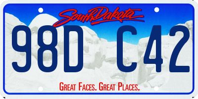 SD license plate 98DC42