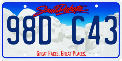 SD license plate 98DC43