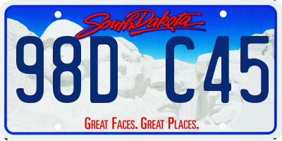 SD license plate 98DC45