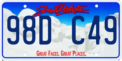 SD license plate 98DC49