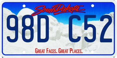 SD license plate 98DC52