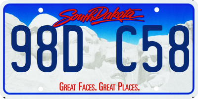SD license plate 98DC58