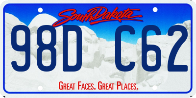 SD license plate 98DC62