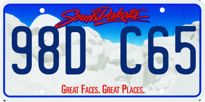 SD license plate 98DC65