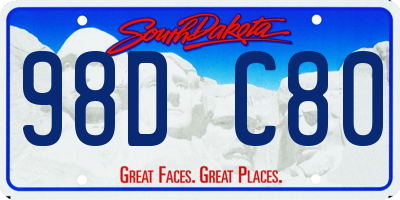 SD license plate 98DC80