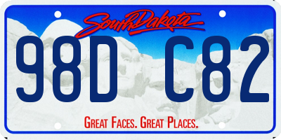 SD license plate 98DC82