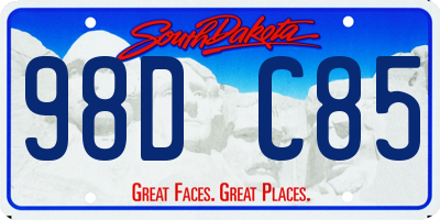 SD license plate 98DC85