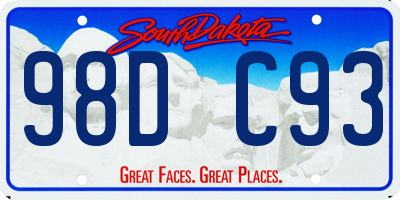 SD license plate 98DC93