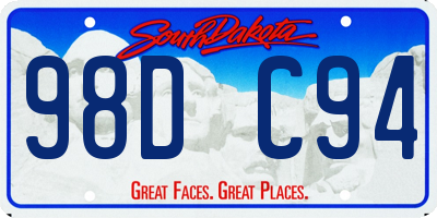 SD license plate 98DC94