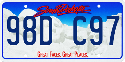 SD license plate 98DC97
