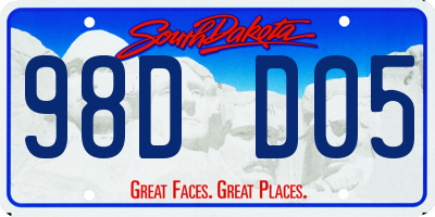 SD license plate 98DD05