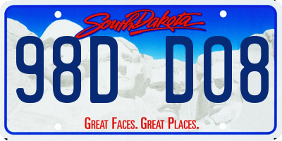 SD license plate 98DD08
