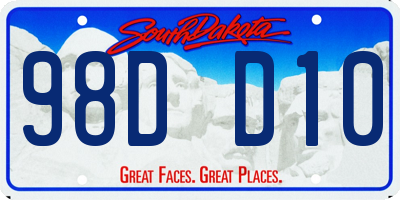 SD license plate 98DD10