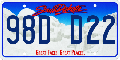 SD license plate 98DD22