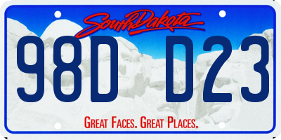 SD license plate 98DD23