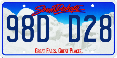 SD license plate 98DD28