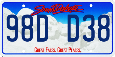 SD license plate 98DD38