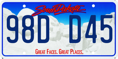 SD license plate 98DD45