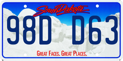 SD license plate 98DD63