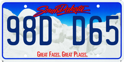 SD license plate 98DD65