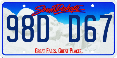 SD license plate 98DD67