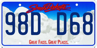 SD license plate 98DD68