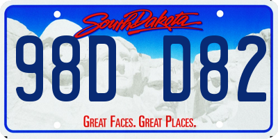 SD license plate 98DD82
