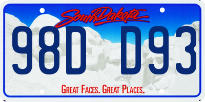 SD license plate 98DD93