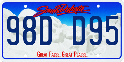 SD license plate 98DD95