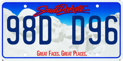SD license plate 98DD96