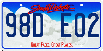 SD license plate 98DE02