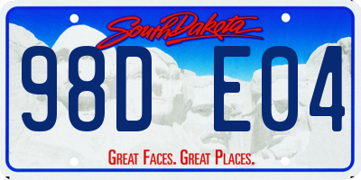 SD license plate 98DE04