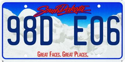 SD license plate 98DE06