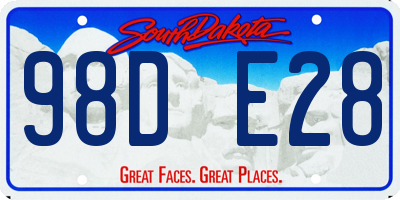 SD license plate 98DE28