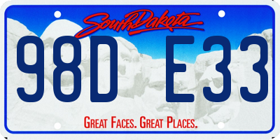 SD license plate 98DE33