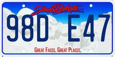 SD license plate 98DE47