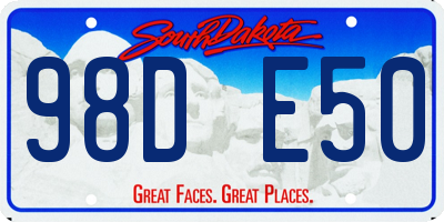 SD license plate 98DE50