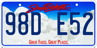 SD license plate 98DE52
