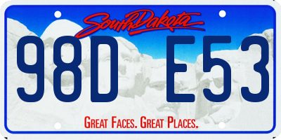 SD license plate 98DE53