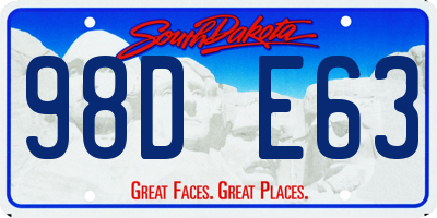 SD license plate 98DE63
